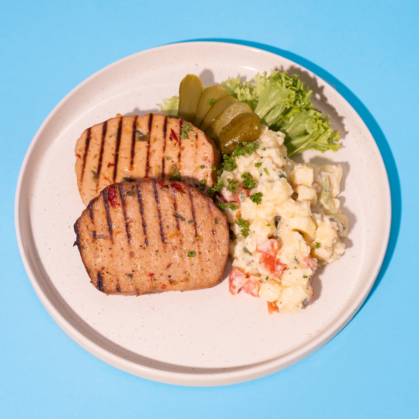 Veganer Pizzaleberkäse